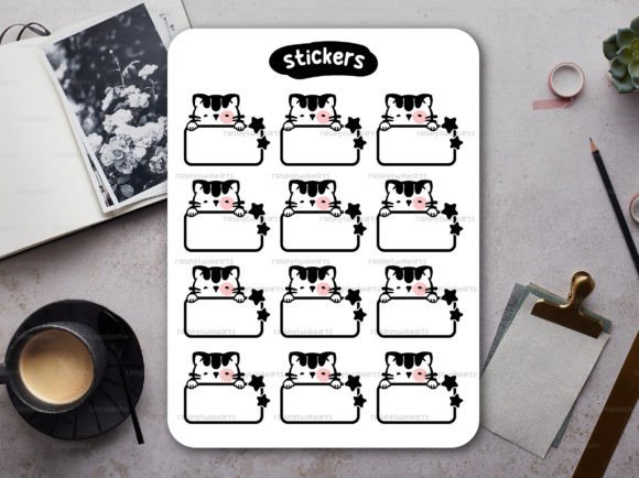 Adorable Organization: Elevate Your Labels with Cute Cat SVG Stickers