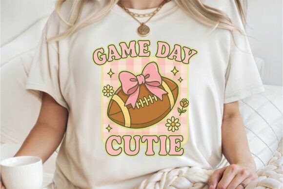 Game Day Cutie PNG: Football Bow Girl for Designers