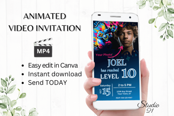 Level Up Your Party: The Gamer 10 Digital Birthday Invite