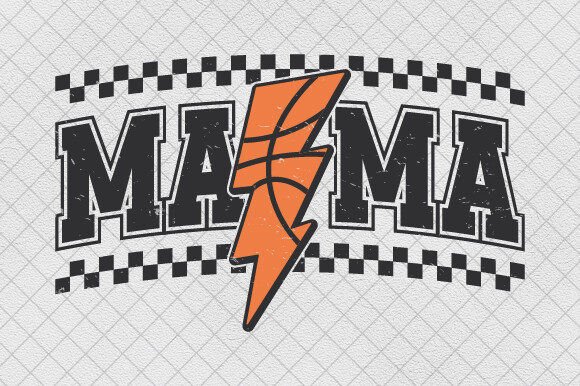 Lightning Bolt Basketball Mama Retro Mom: A Design Asset for Impact