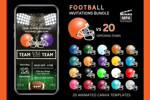 Orange Team Bundle: Dynamic Football Game Invitations