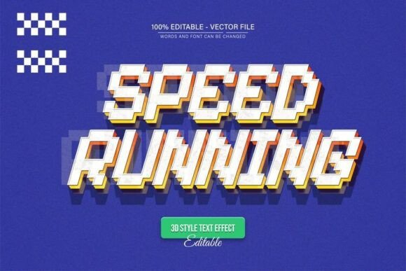 Speed Running Pixel Game 3D Text Effect: A Designer's Retro Powerhouse