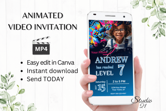 Video Game Birthday Invitation - Gamer 7: A Designer's Look at This Digital Template